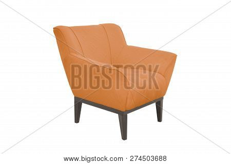 Fabric And Wood Armchair Modern Designer