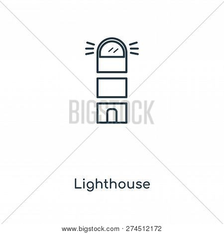 Lighthouse Icon In Trendy Design Style. Lighthouse Icon Isolated On White Background. Lighthouse Vec