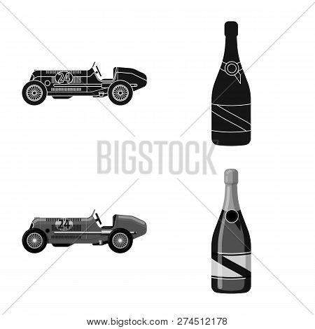 Vector Illustration Of Car And Rally Logo. Set Of Car And Race Stock Vector Illustration.