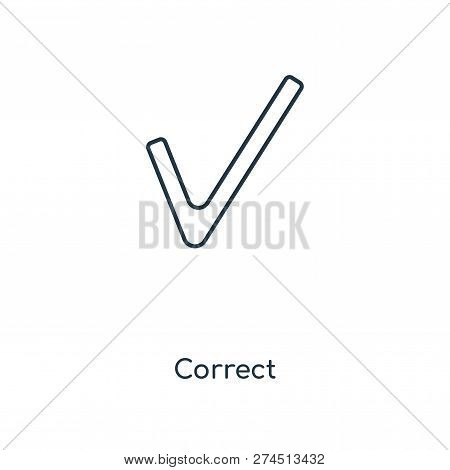 Correct Icon In Trendy Design Style. Correct Icon Isolated On White Background. Correct Vector Icon 