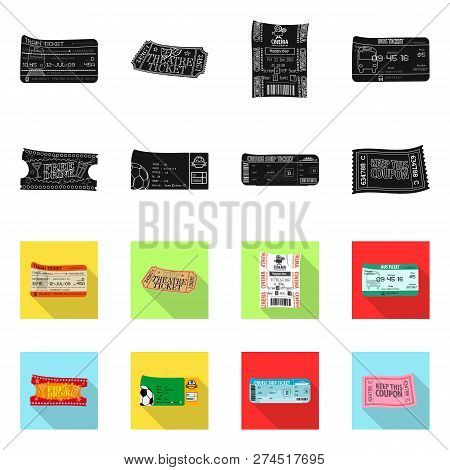 Vector Design Of Ticket And Admission Logo. Set Of Ticket And Event Vector Icon For Stock.
