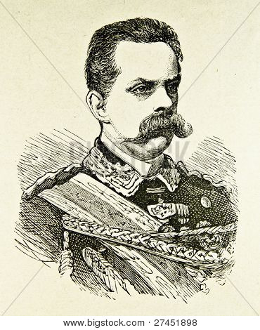 Portrét krále Itálie Humbert I. ilustrace od Alwin Zschiesche, zveřejněné na 
