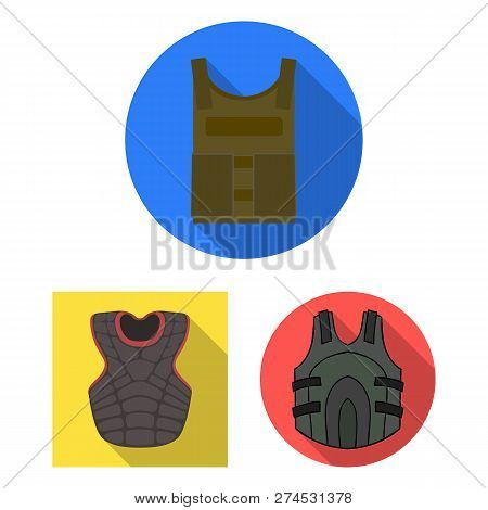 Vector Design Of Flak And Jacket Logo. Collection Of Flak And Body Stock Symbol For Web.