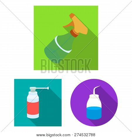 Vector Illustration Of Sprayer And Liquid Logo. Set Of Sprayer And Pesticide Stock Symbol For Web.