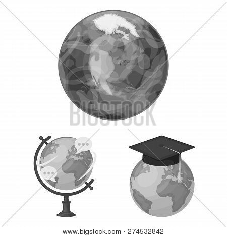 Isolated Object Of Globe And World Symbol. Collection Of Globe And Earth Stock Vector Illustration.