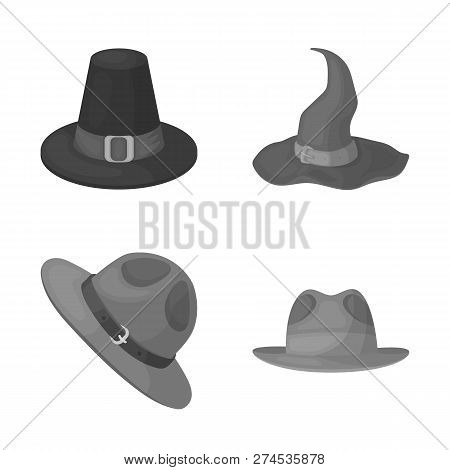 Vector Design Of Hat And Cap Symbol. Set Of Hat And Model Stock Vector Illustration.