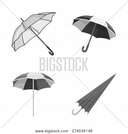 Vector Illustration Of Umbrella And Cloud Logo. Set Of Umbrella And Rain Stock Symbol For Web.