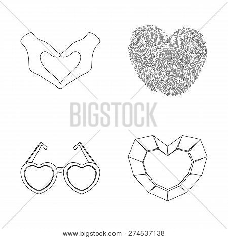 Vector Illustration Of Abstract And Shape Icon. Set Of Abstract And Love Vector Icon For Stock.