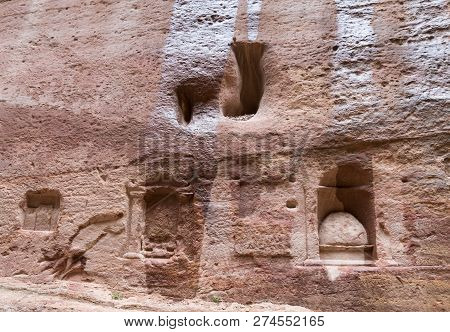Wadi Musa, Jordan, December 06, 2018 : The Old Nabatean Grave At The Canyon Leading To Petra - The C