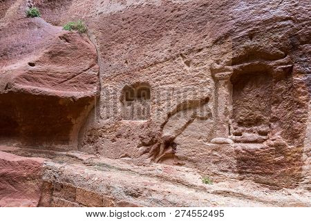 Wadi Musa, Jordan, December 06, 2018 : The Old Nabatean Grave At The Canyon Leading To Petra - The C