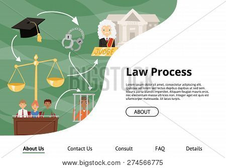Judge Vector Justice Law Court Landing Web Page Legal Judgment Of People Character Criminal Characte