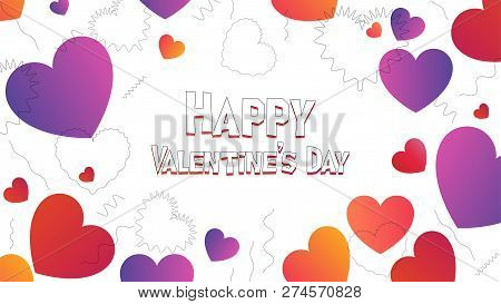 Happy Valentine Day Web Header In Trendy Gradients