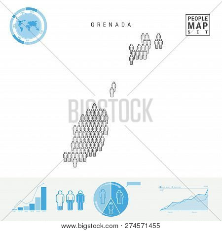 Grenada People Icon Map. People Crowd In The Shape Of A Map Of Grenada. Stylized Silhouette Of Grena