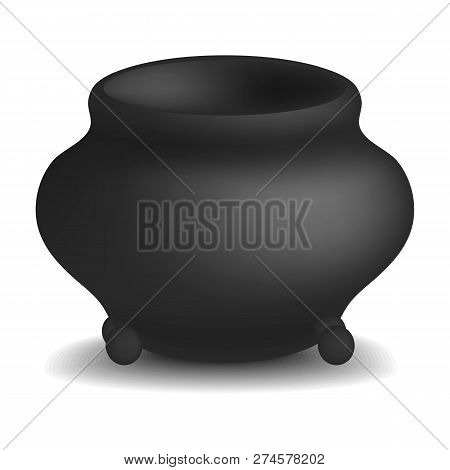 Cauldron Pot Mockup. Realistic Illustration Of Cauldron Pot Mockup For Web Design Isolated On White 