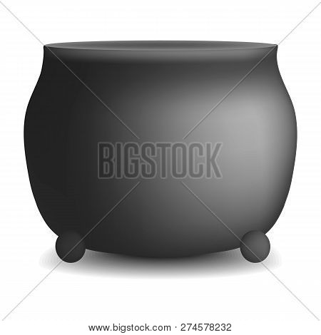 Big Cauldron Mockup. Realistic Illustration Of Big Cauldron Mockup For Web Design Isolated On White 