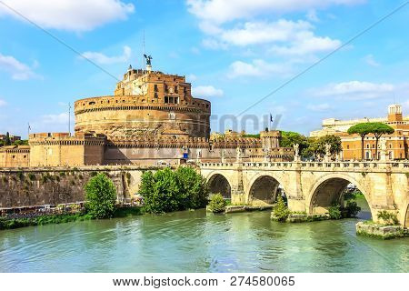 Castel Santangelo And Ponte Santangelo, Rome, Italy