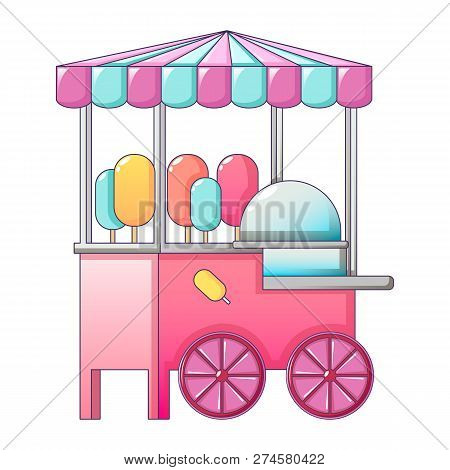 Sweet Dairy Street Shop Icon. Cartoon Of Sweet Dairy Street Shop Icon For Web Design Isolated On Whi