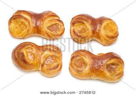 Petit pain avec de la confiture de près