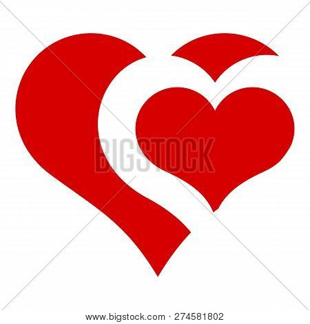 Heart In Heart Icon. Simple Illustration Of Heart In Heart Icon For Web Design Isolated On White Bac