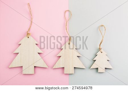 Christmas And New Year's Day Festive Decoration. Flat Lay.