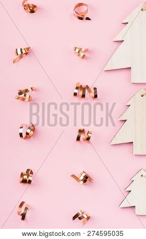 Christmas And New Year's Day Festive Decoration. Flat Lay.