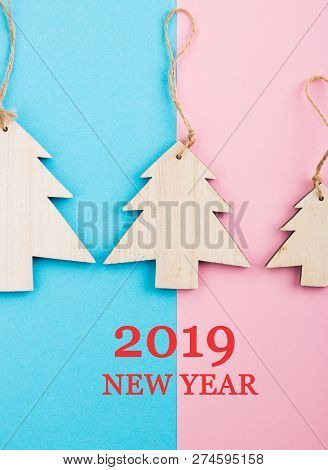Christmas And New Year's Day Festive Decoration. Flat Lay.