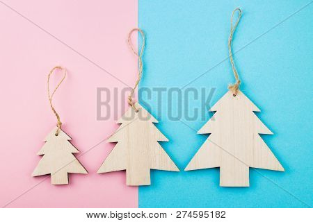 Christmas And New Year's Day Festive Decoration. Flat Lay.
