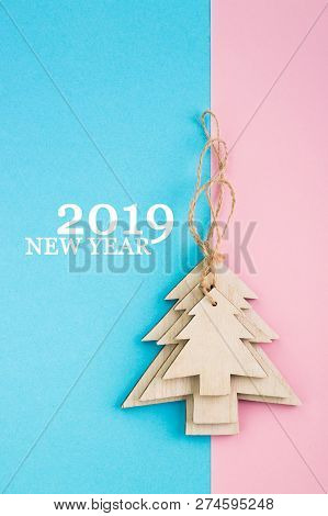 Christmas And New Year's Day Festive Decoration. Flat Lay.