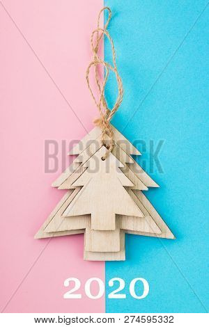 Christmas And New Year's Day Festive Decoration. Flat Lay.