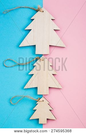 Christmas And New Year's Day Festive Decoration. Flat Lay.