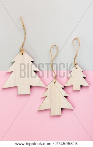 Christmas And New Year's Day Festive Decoration. Flat Lay.