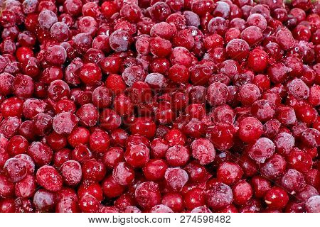 Frozen Food, Cooled To Low Temperature Cherry