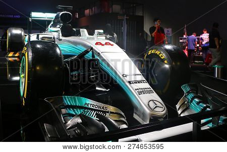 Kuala Lumpur, Malaysia - December 1,2018 : The Mercedes Amg Petronas F1 Car, Driven By Lewis Hamilto