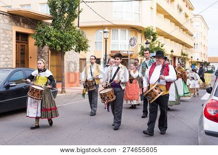 Oropesa Del Mar, Spain - January 13, 2018: Holiday Procession On Festival Of Saint Anthony In The St