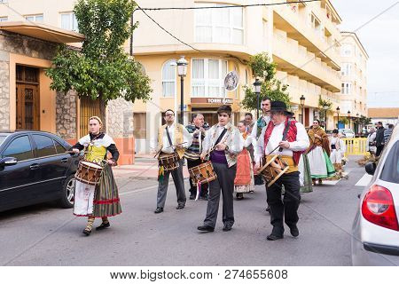 Oropesa Del Mar, Spain - January 13, 2018: Holiday Procession On Festival Of Saint Anthony In The St