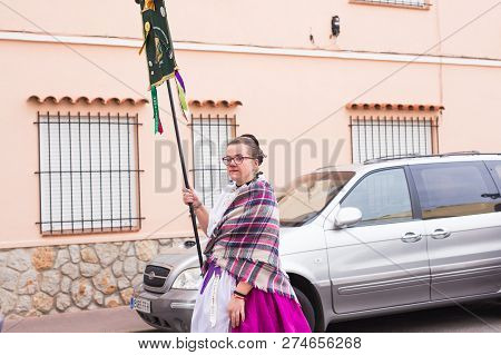 Oropesa Del Mar, Spain - January 13, 2018: Holiday Procession On Festival Of Saint Anthony In The St