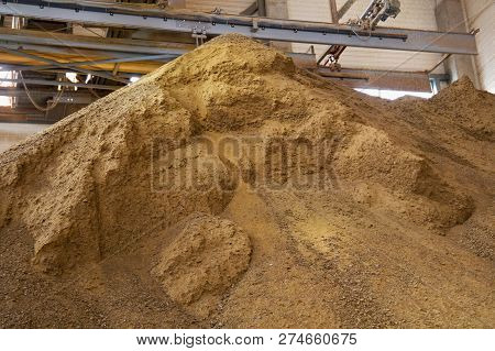 Granules Of Rape Cakes In The Agricultural Factory For The Production Of Rapeseed Oil.