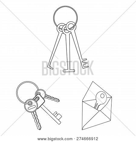 Vector Design Of Key  And Protection Sign. Set Of Key  And Security Stock Symbol For Web.