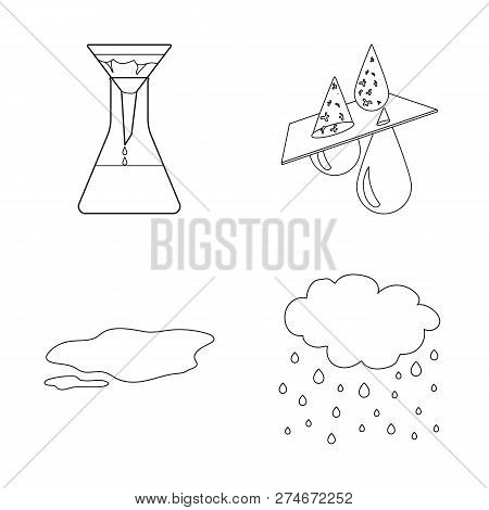 Vector Design Of Water And Drop Icon. Set Of Water And Splash Stock Vector Illustration.