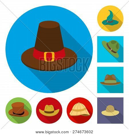 Vector Design Of Hat And Cap Sign. Set Of Hat And Model Stock Vector Illustration.