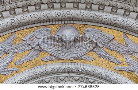 Kronstadt, Russia-sept 16, 2018: Fragment Entrance To The Naval Cathedral Of St. Nicholas The Wonder