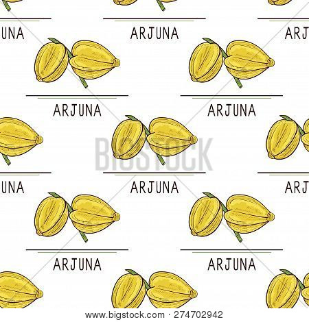 Arjuna. Fruit. Text. Seamless, Texture, Background, Wallpaper. Sketch. Color
