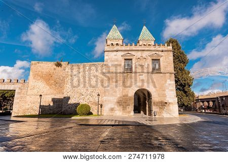 Toledo, Spain Famous Monument Puerta De Bisagra Gate