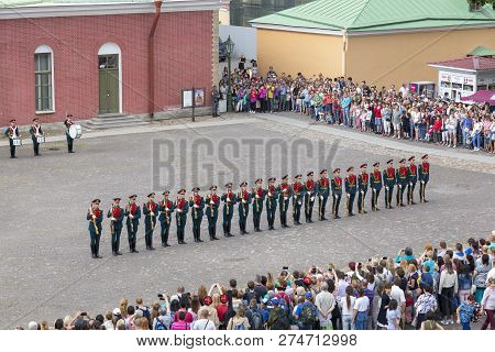 St. Petersburg, Russia - August 11, 2018: The Ceremony Of Divorce Of The Guard Of Honor In The Narys
