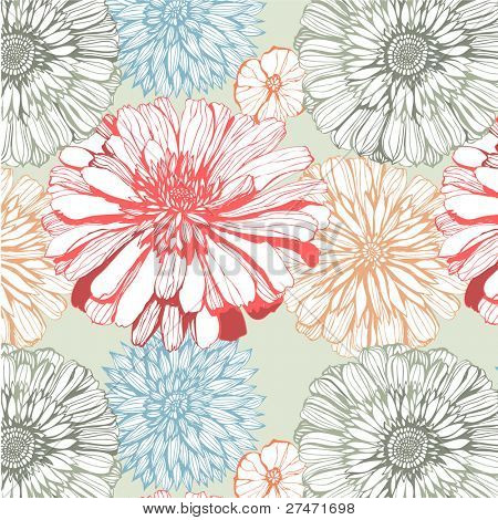 seamless pattern with asters