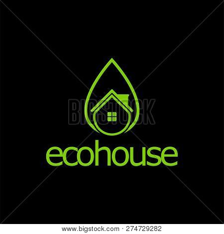 Vector Eco House Logo Design Template. Its Simple Good Design With Leaf And House Combination. Logo 