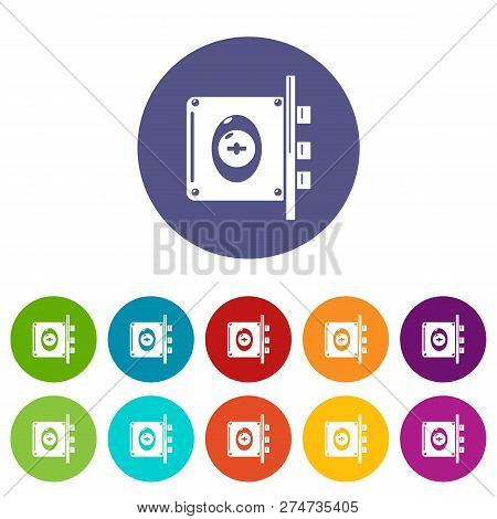 Lock Interroom Icons Color Set Vector For Any Web Design On White Background
