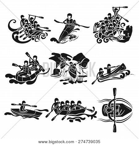 Rafting Icon Set. Simple Set Of Rafting Vector Icons For Web Design On White Background