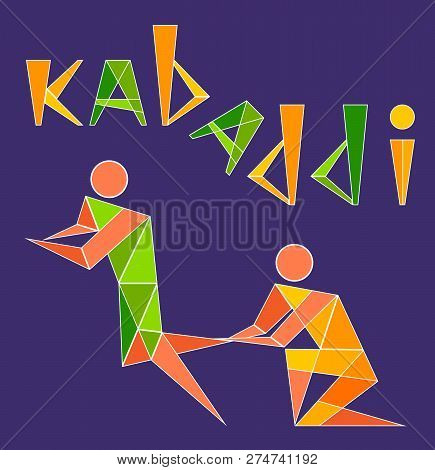Concept Of Sportsman Playing Kabaddi. Creative Poster Or Banner Design With Playing Kabaddi Players.