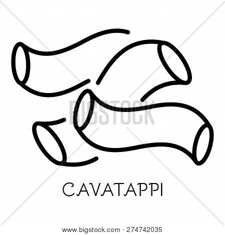 Cavatappi Pasta Icon. Outline Cavatappi Pasta Vector Icon For Web Design Isolated On White Backgroun